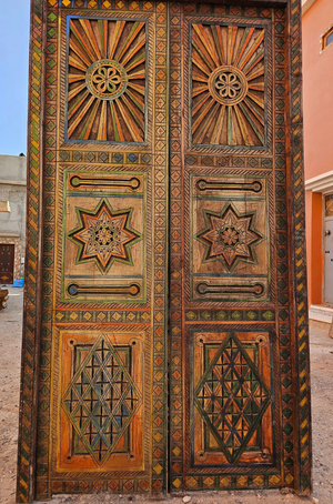 Multicolor Custom Size Moroccan Door - AtlasMuse