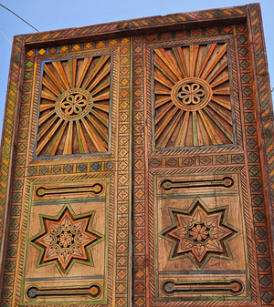 Multicolor Custom Size Moroccan Door - AtlasMuse