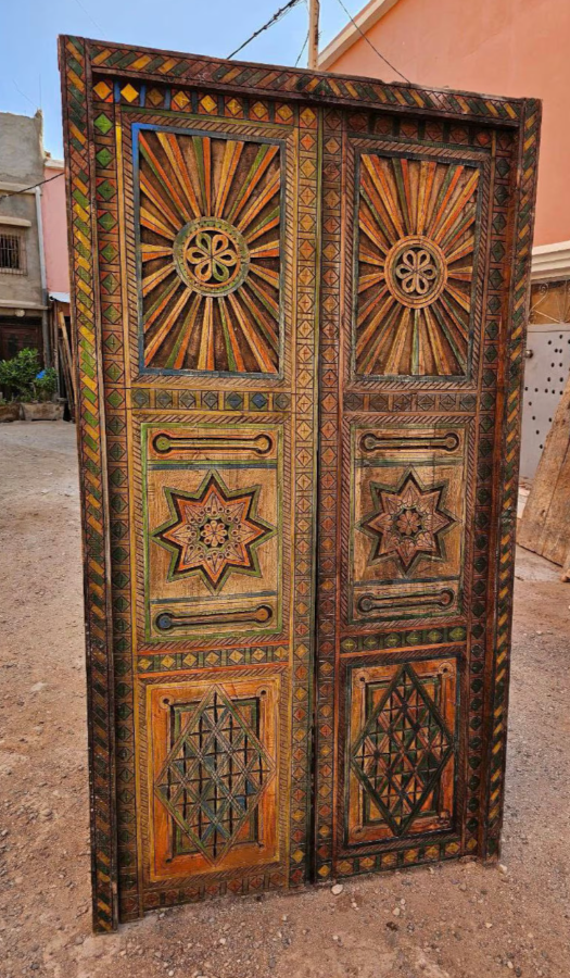 Multicolor Custom Size Moroccan Door - AtlasMuse
