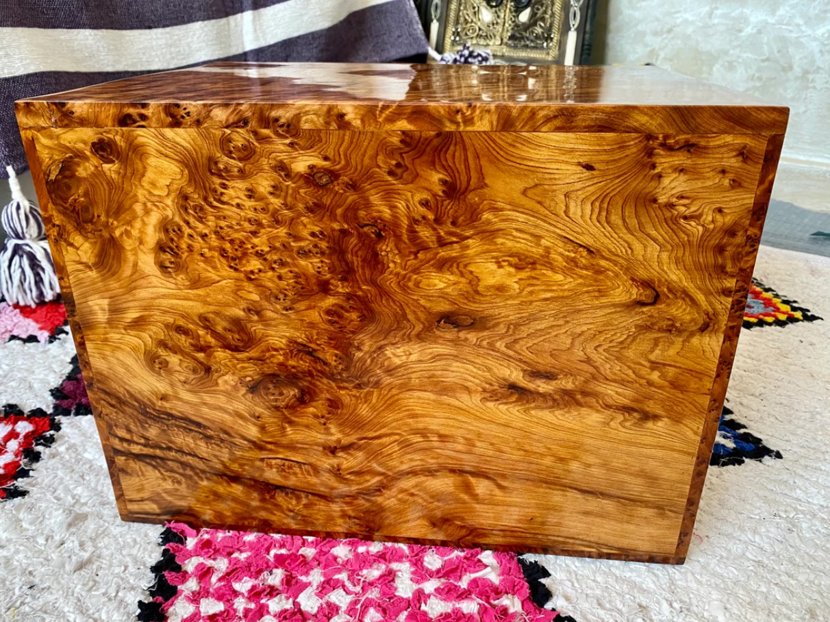 Big jewellery Box burl thuya Box organizer With Key - AtlasMuse