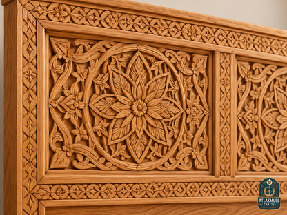 Wood Platform Bed Frame – Handmade Moroccan Solid Wood Bed