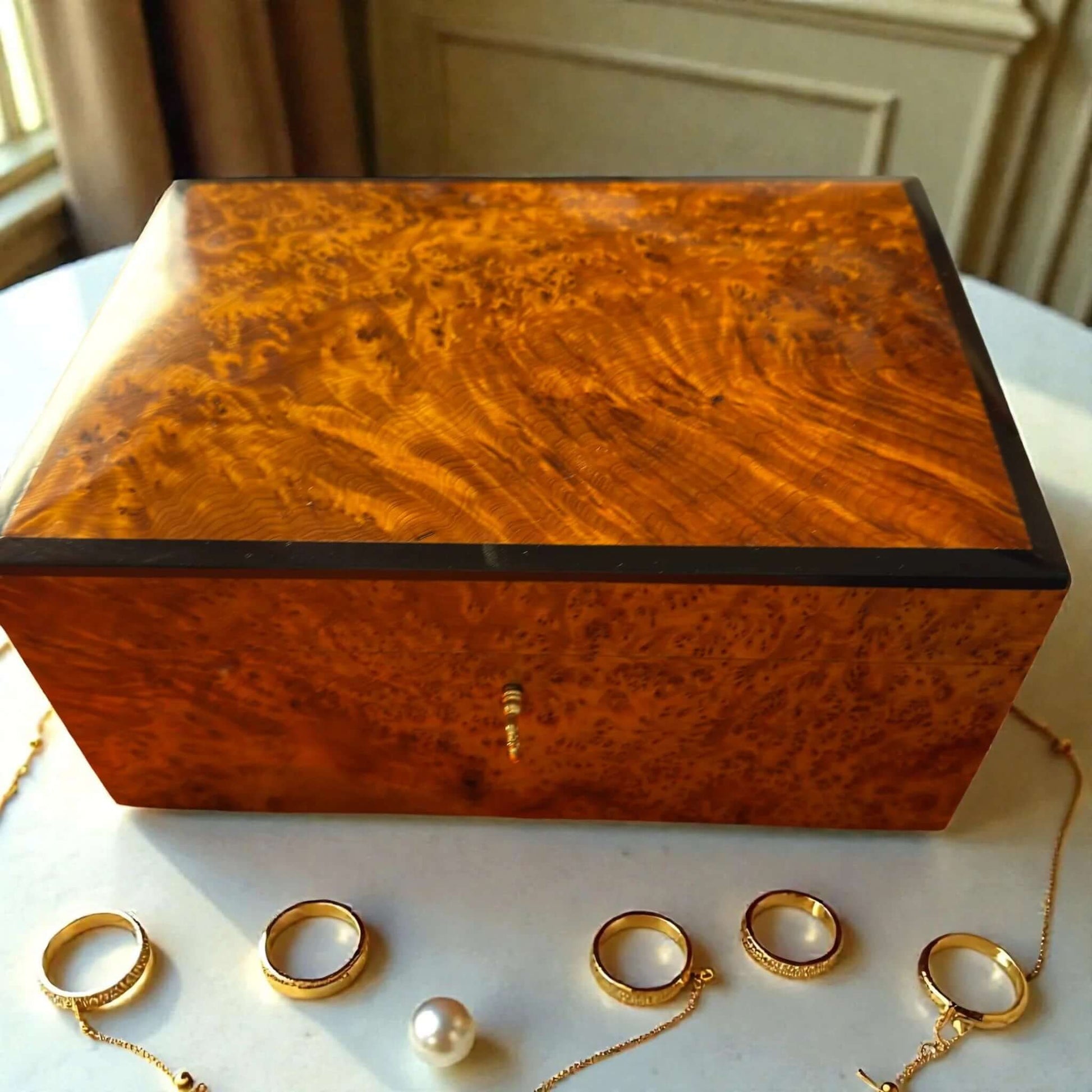 Burl Wood Box – Handmade Moroccan by AtlasMuseCrafts