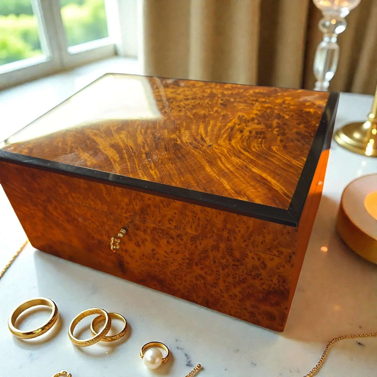 Burl Wood Box – Handmade Moroccan by AtlasMuseCrafts