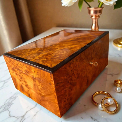 Burl Wood Box – Handmade Moroccan by AtlasMuseCrafts