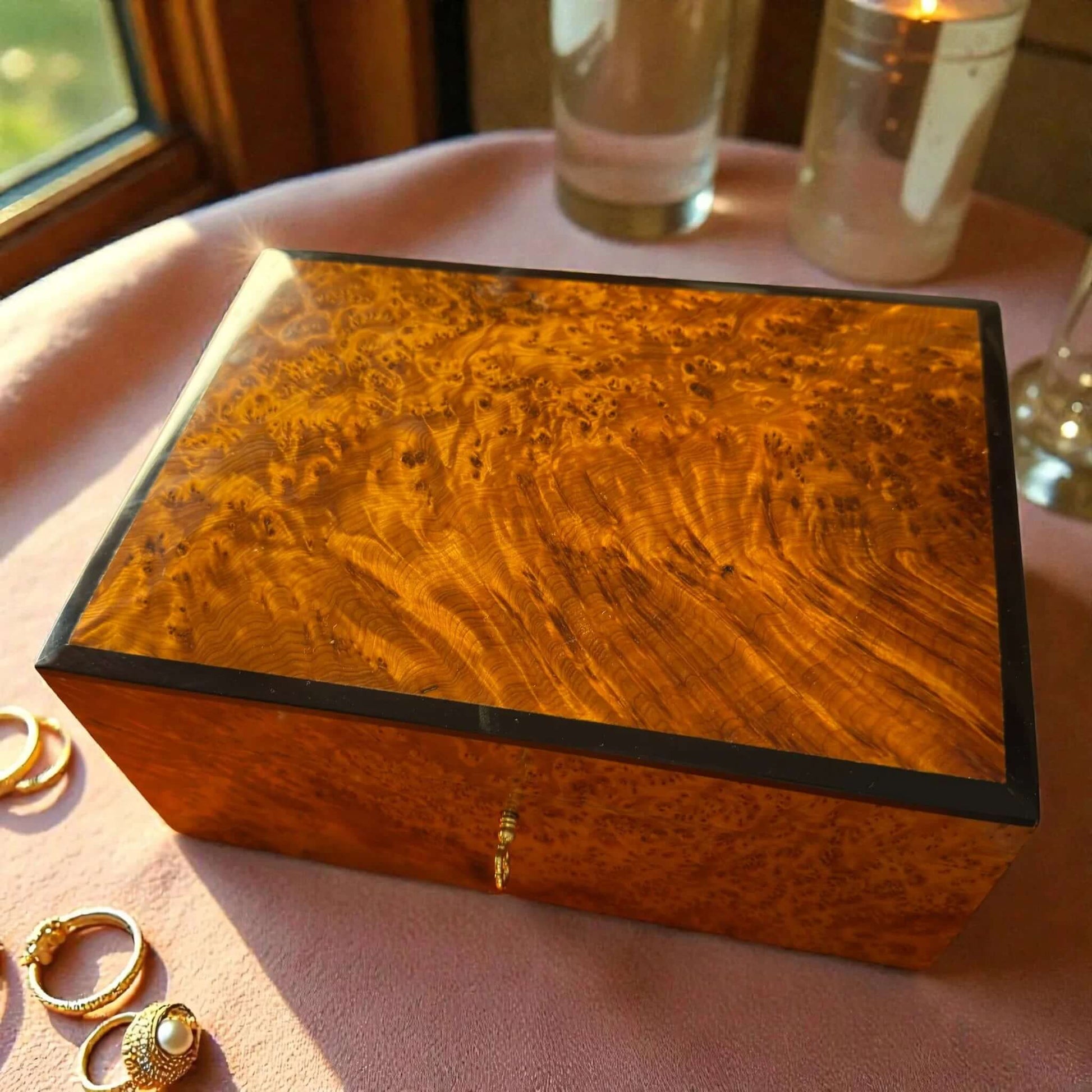 Burl Wood Box – Handmade Moroccan by AtlasMuseCrafts