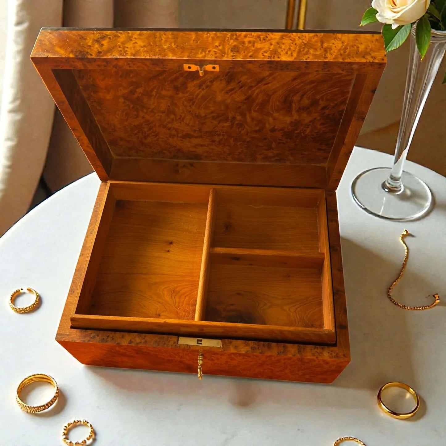 Burl Wood Box – Handmade Moroccan by AtlasMuseCrafts