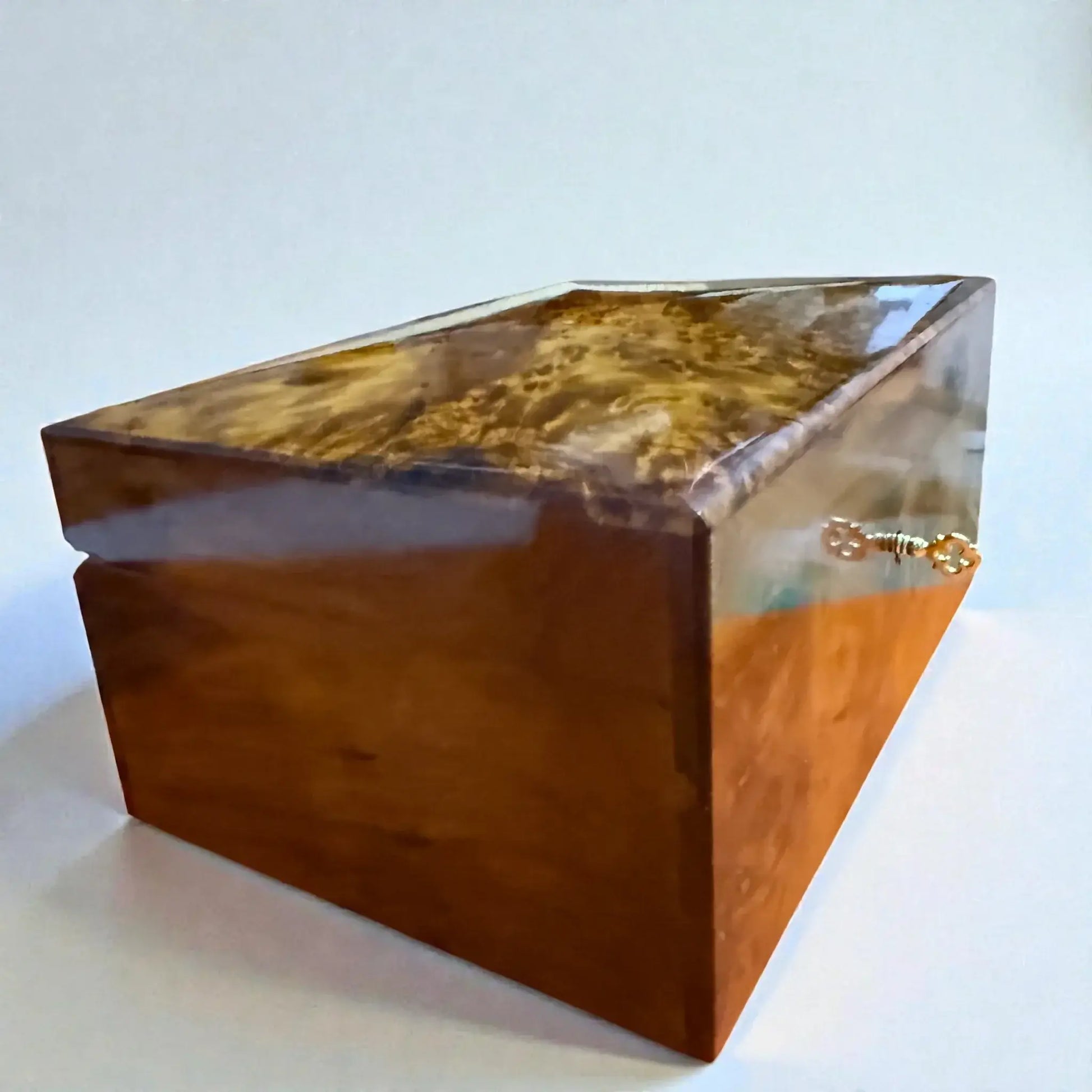 Wooden Box Holder With Key – Handmade Moroccan by AtlasMuseCrafts