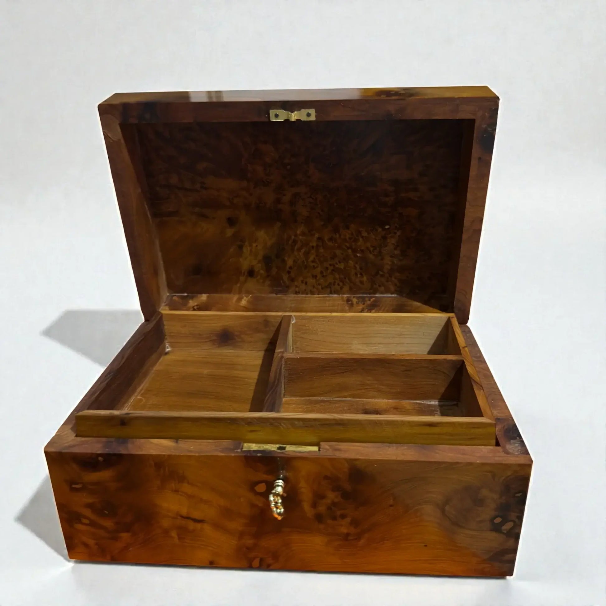 Wooden Box Holder With Key – Handmade Moroccan by AtlasMuseCrafts