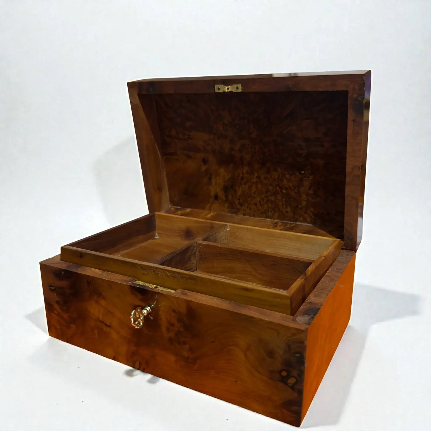 Wooden Box Holder With Key – Handmade Moroccan by AtlasMuseCrafts