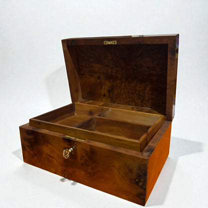 Wooden Box Holder With Key – Handmade Moroccan by AtlasMuseCrafts