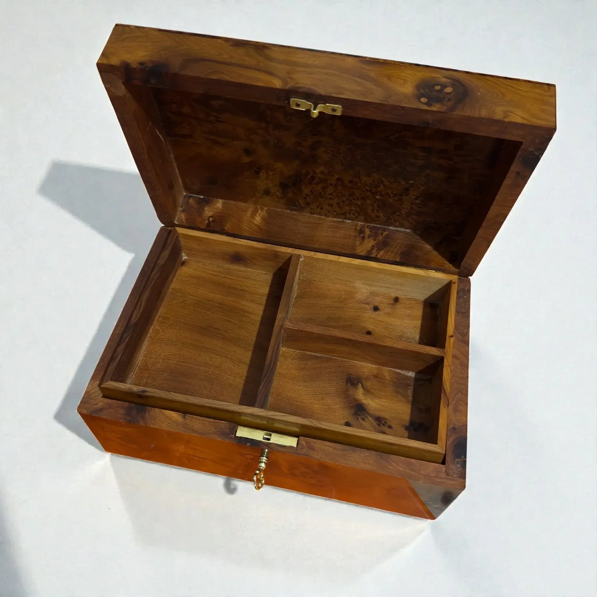 Wooden Box Holder With Key – Handmade Moroccan by AtlasMuseCrafts