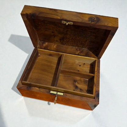 Wooden Box Holder With Key – Handmade Moroccan by AtlasMuseCrafts