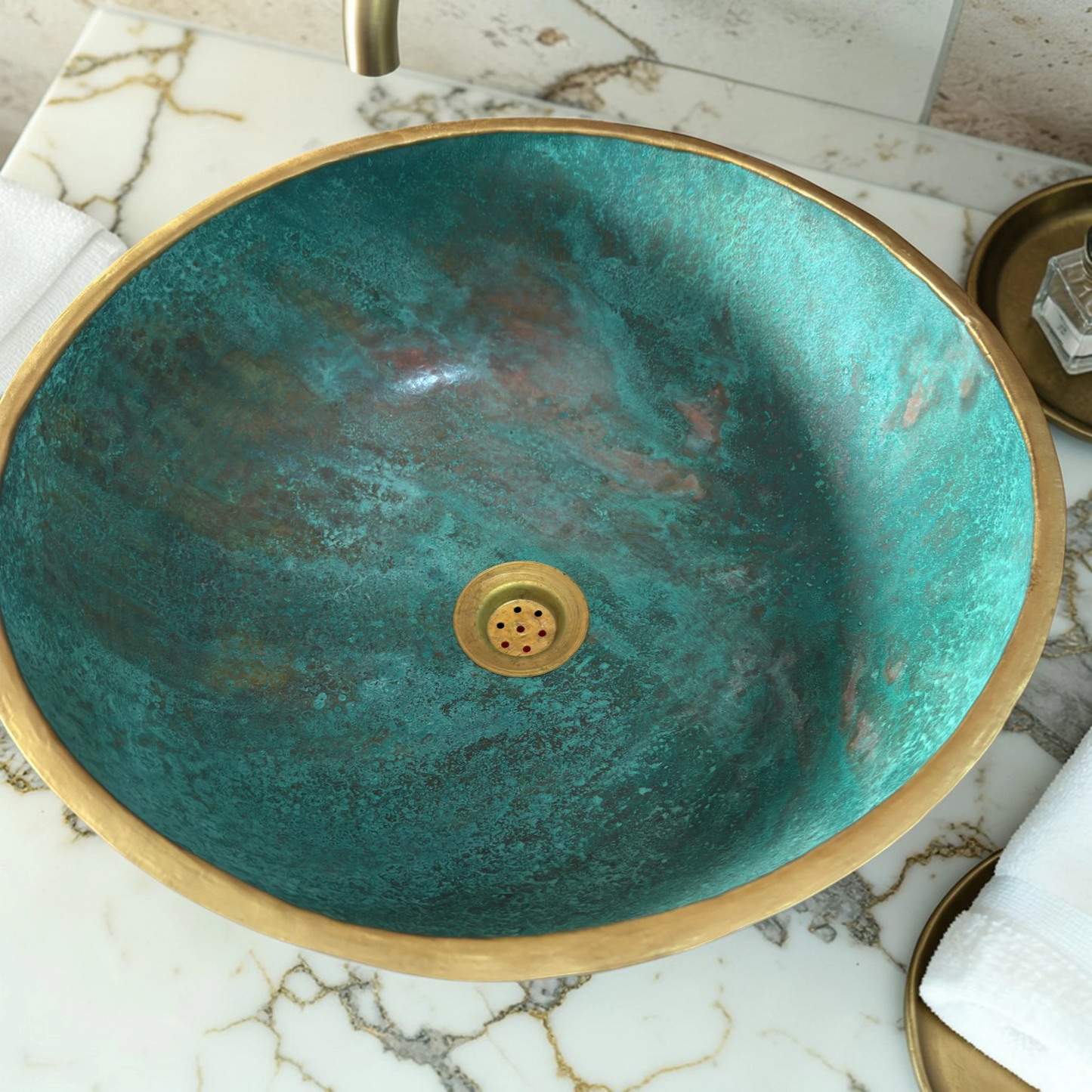 Green Patina Copper Vessel Sink