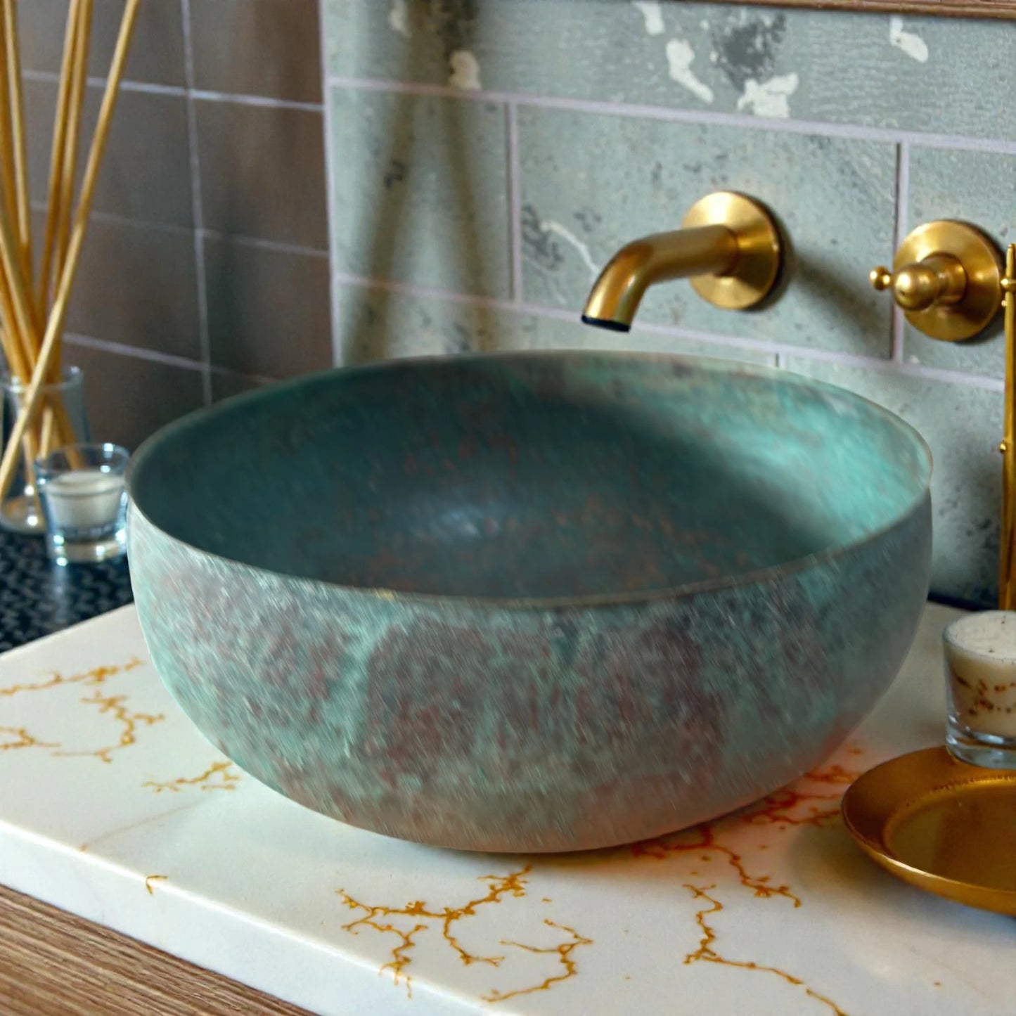 Green Patina Copper Sink