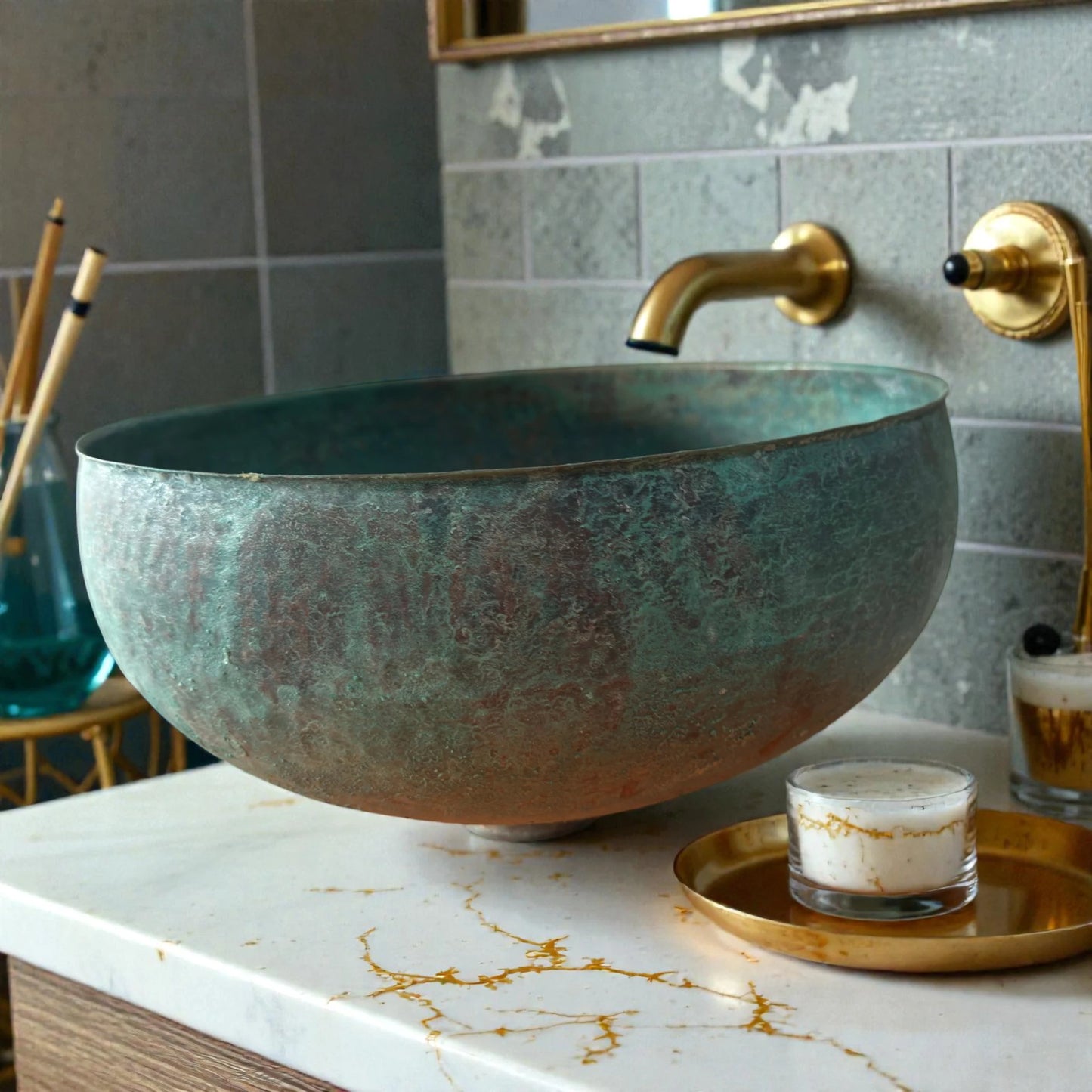 Green Patina Copper Sink