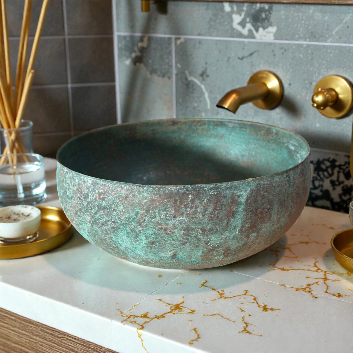 Green Patina Copper Sink