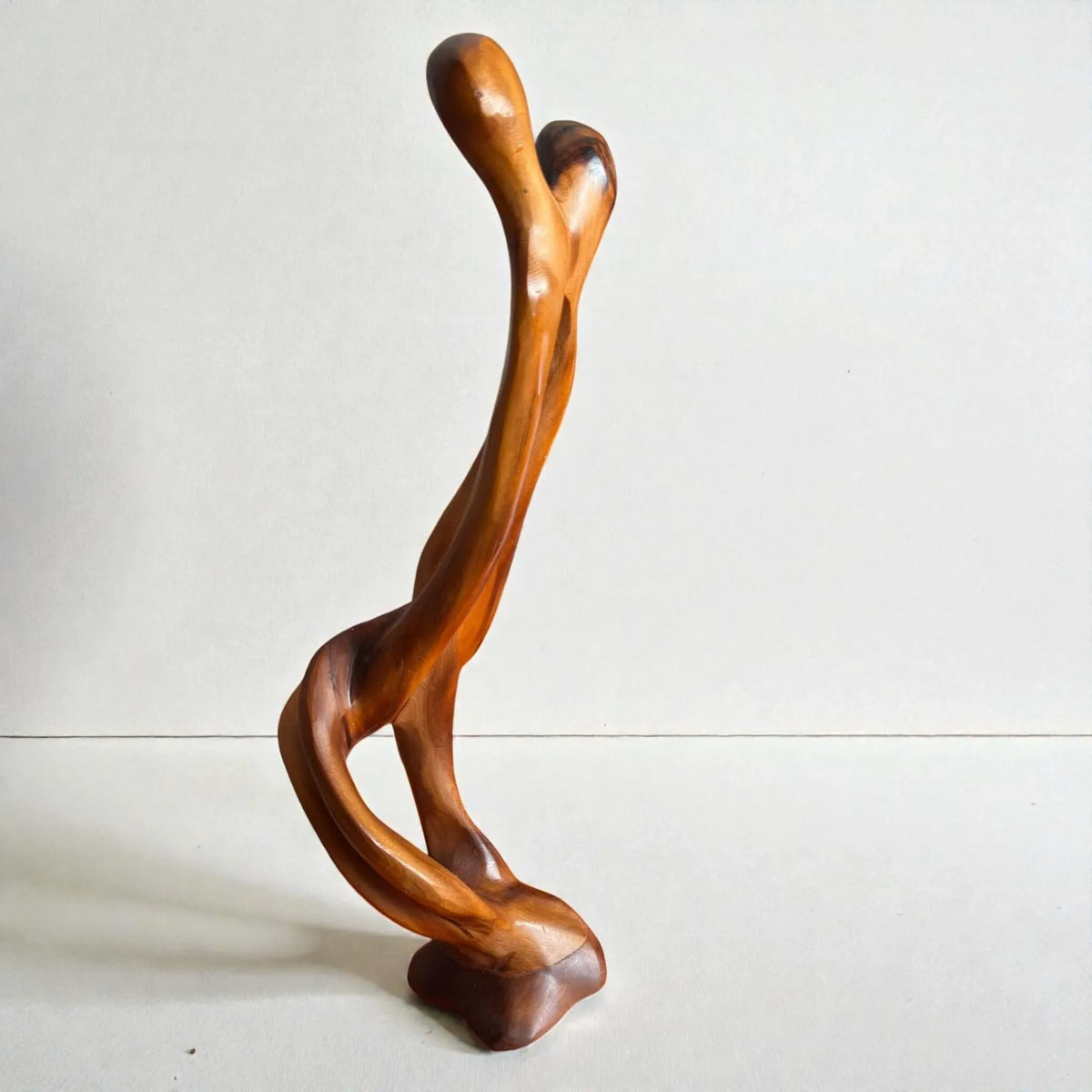 Abstract Thuya wood sculpture with organic artisan shape