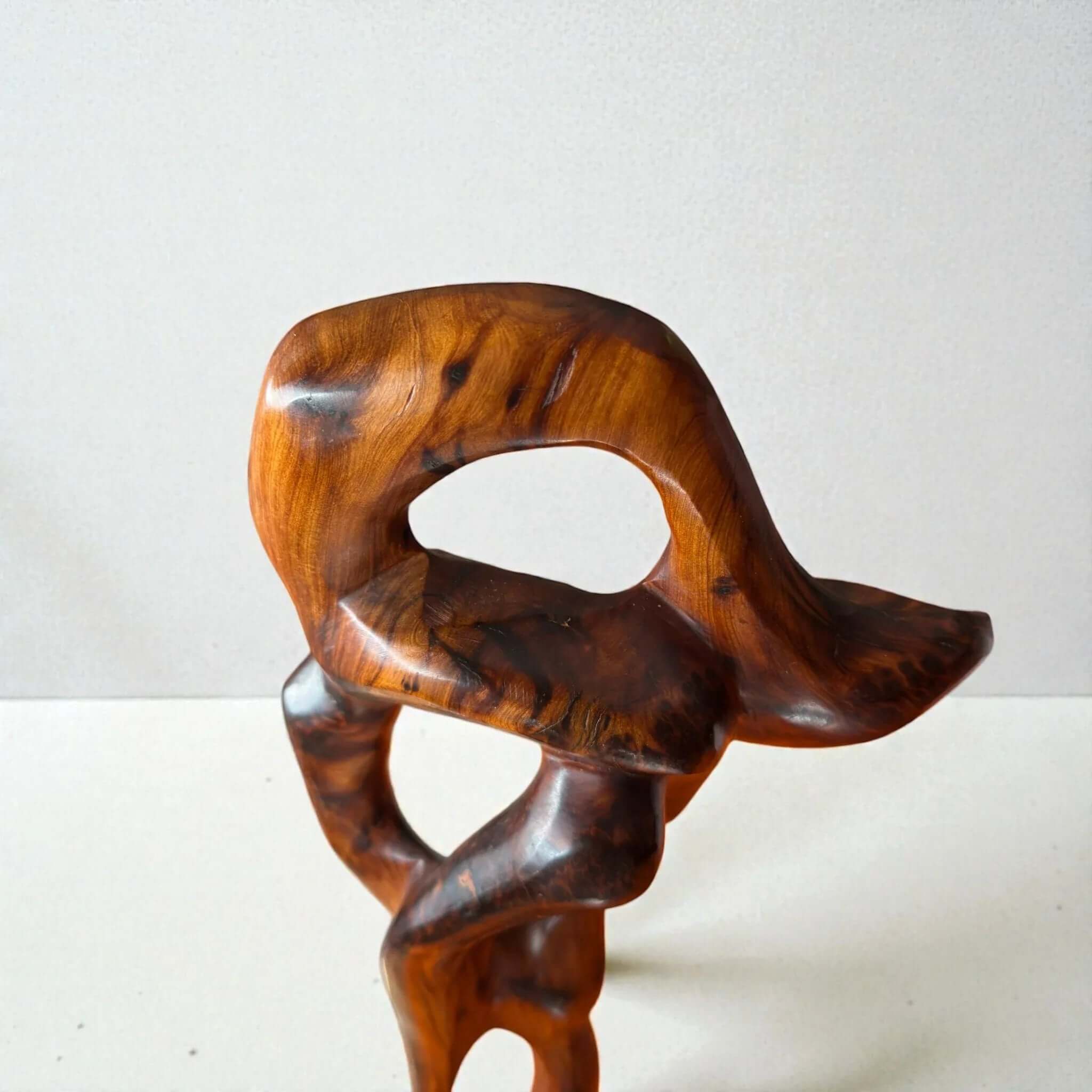 Natural wood abstract sculpture with handmade Moroccan finish