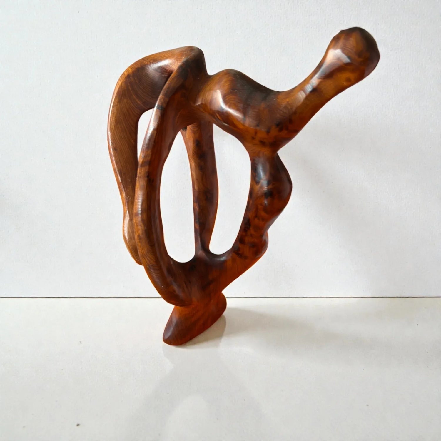 Handmade Moroccan contemporary wooden decor sculpture