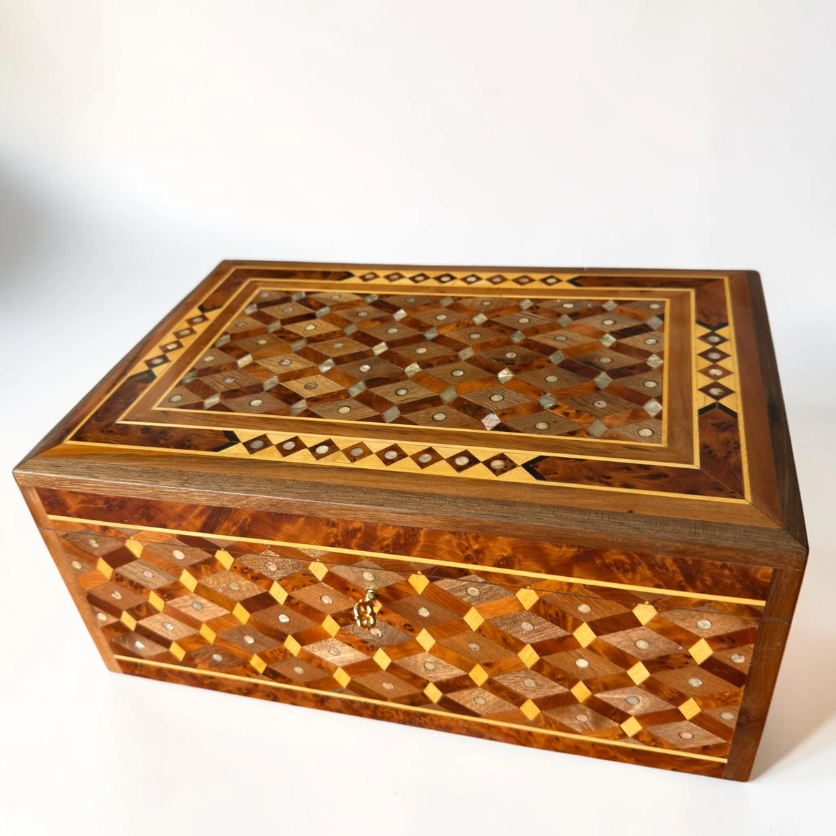 Large Wooden Jewelry Box – Handmade Moroccan Thuya Burl Box – additional view 2