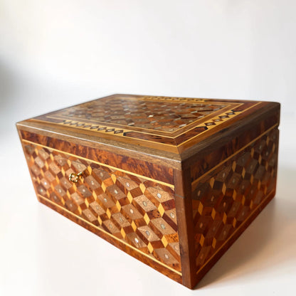 Large Wooden Jewelry Box – Handmade Moroccan Thuya Burl Box – additional view 3