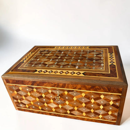 Large Wooden Jewelry Box – Handmade Moroccan Thuya Burl Box – additional view 4
