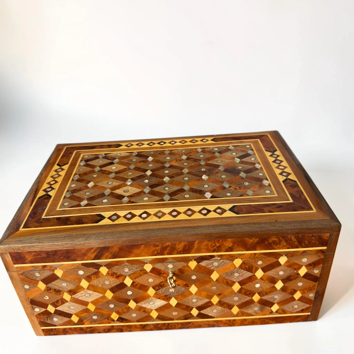 Large Wooden Jewelry Box – Handmade Moroccan Thuya Burl Box – additional view 5