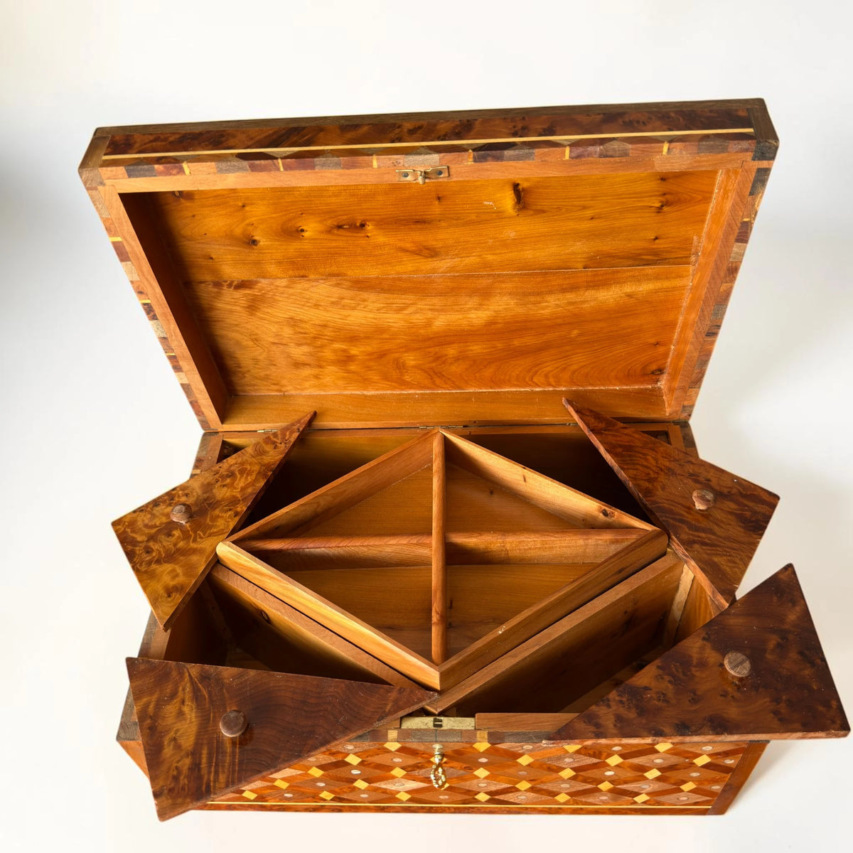 Large Wooden Jewelry Box – Handmade Moroccan Thuya Burl Box – additional view 8