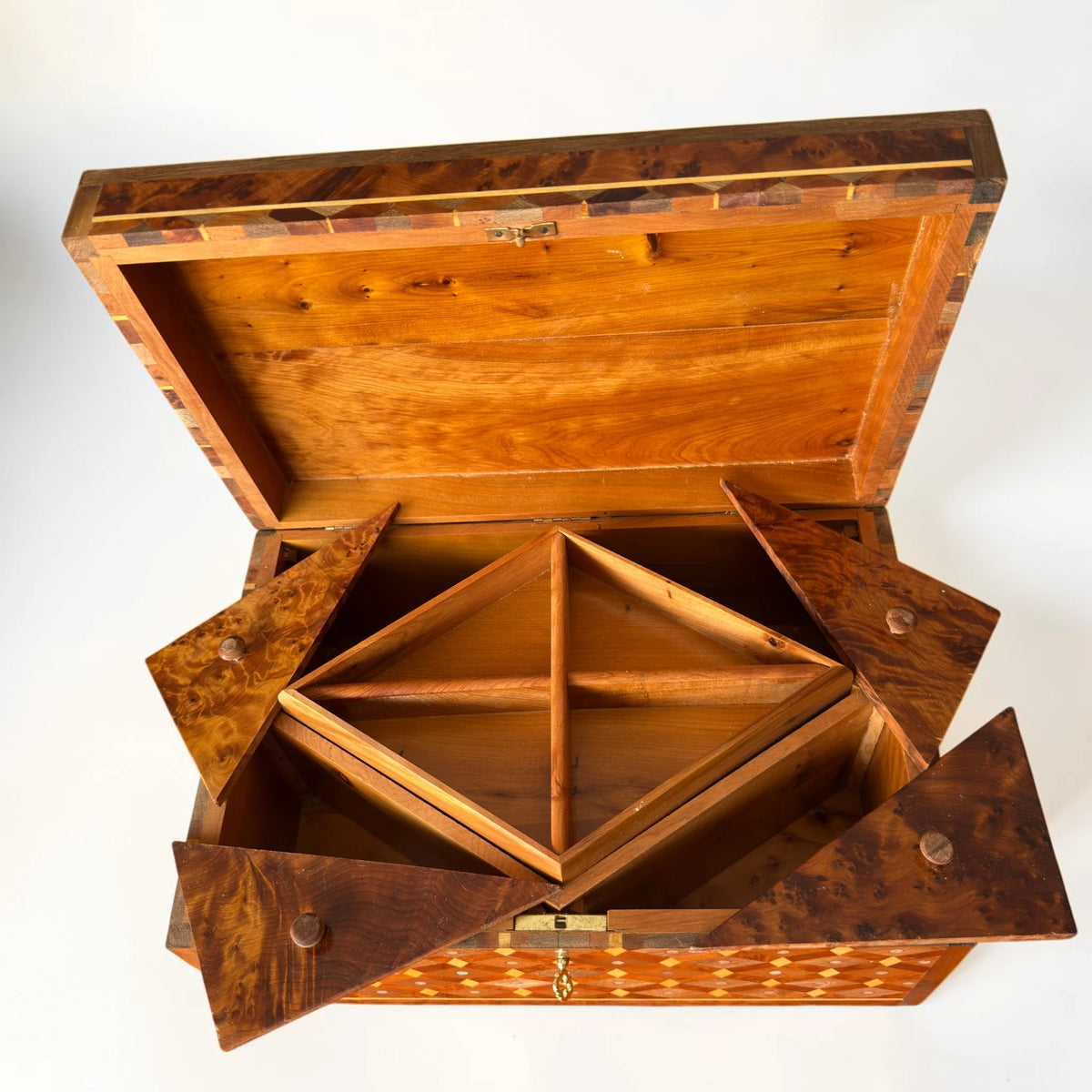 Large Wooden Jewelry Box – Handmade Moroccan Thuya Burl Box – additional view 9