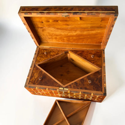 Large Wooden Jewelry Box – Handmade Moroccan Thuya Burl Box – additional view 11