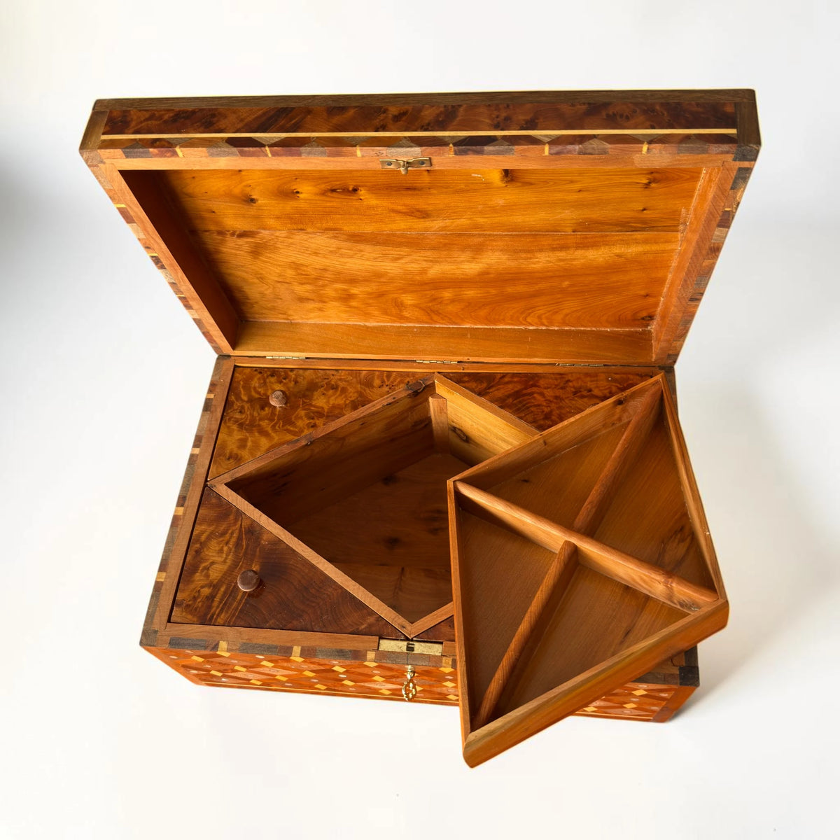 Large Wooden Jewelry Box – Handmade Moroccan Thuya Burl Box – additional view 10