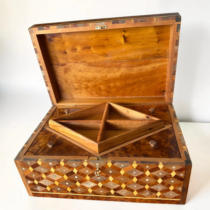 Large Wooden Jewelry Box – Handmade Moroccan Thuya Burl Box – additional view 7