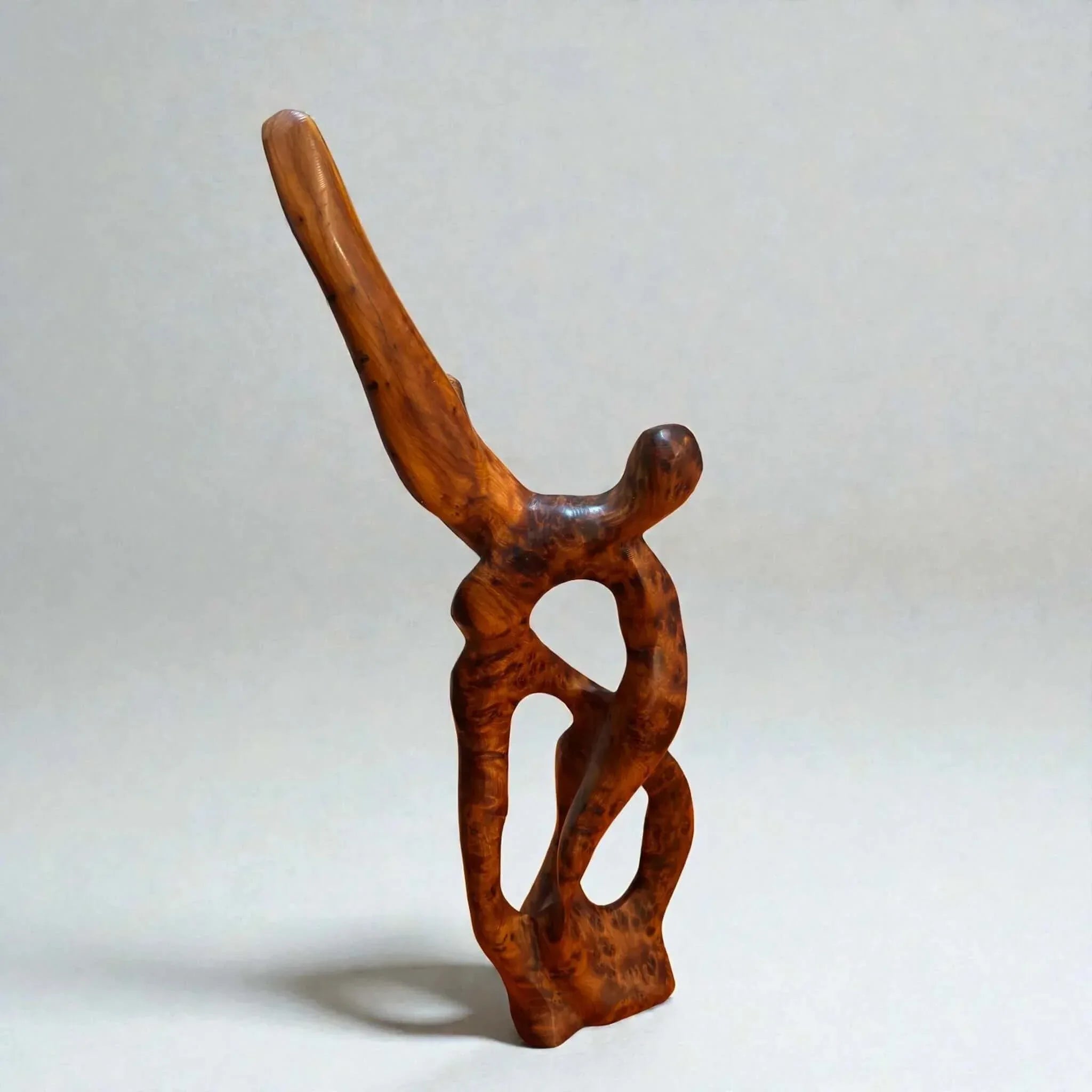 Handmade modern wooden sculpture for office and living room decor