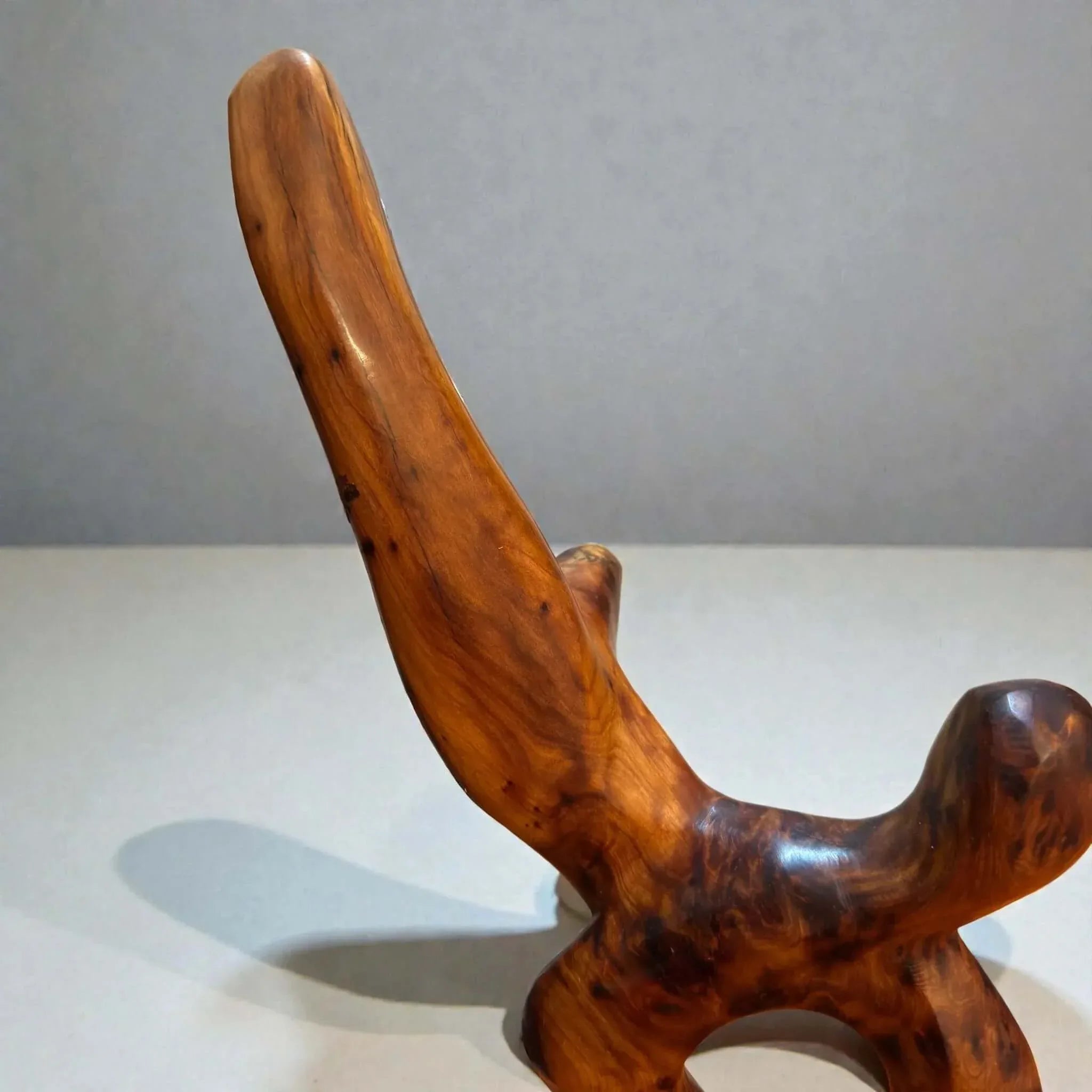 Moroccan modern wood sculpture for shelf and console table styling
