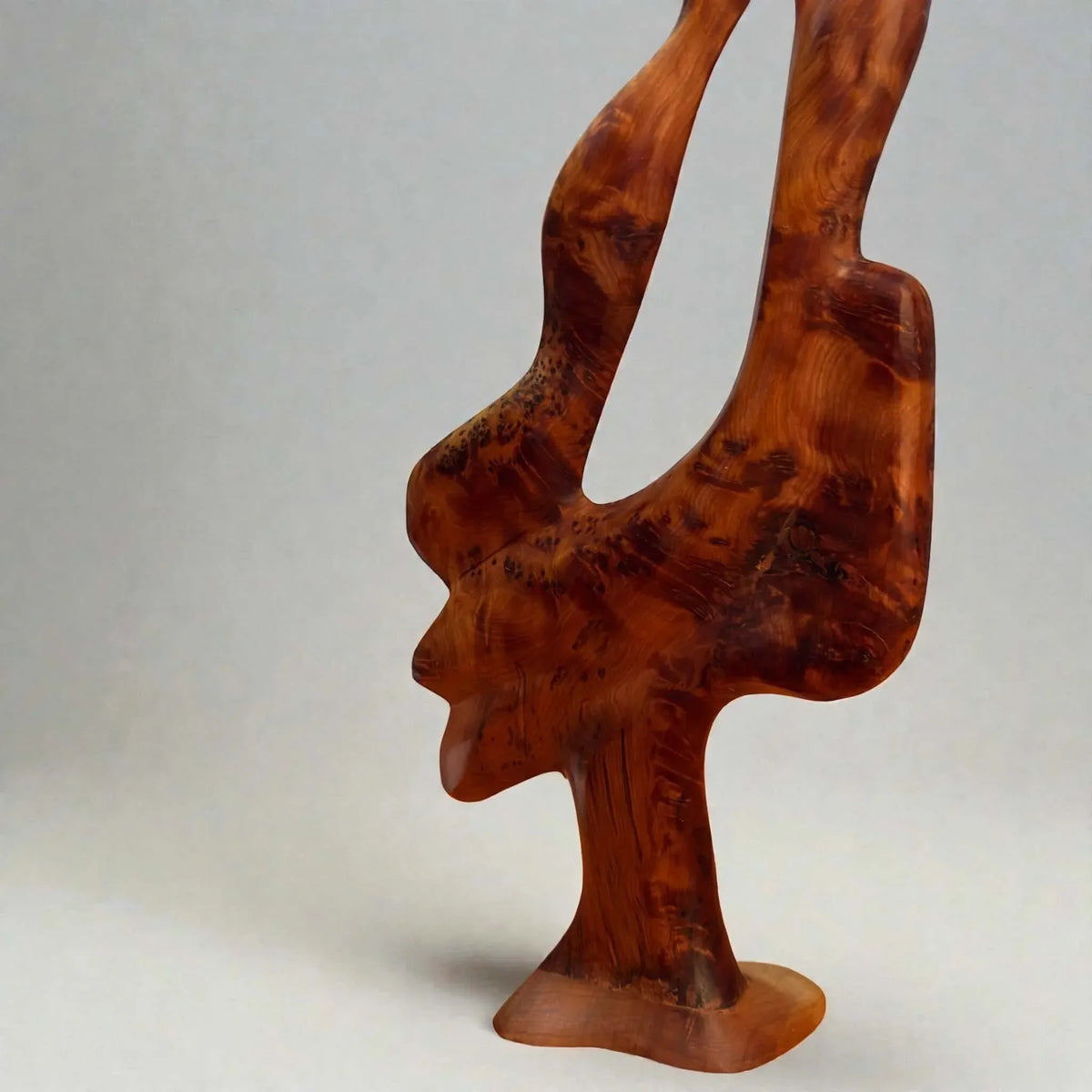 Natural wood sculpture decor for office and living room styling