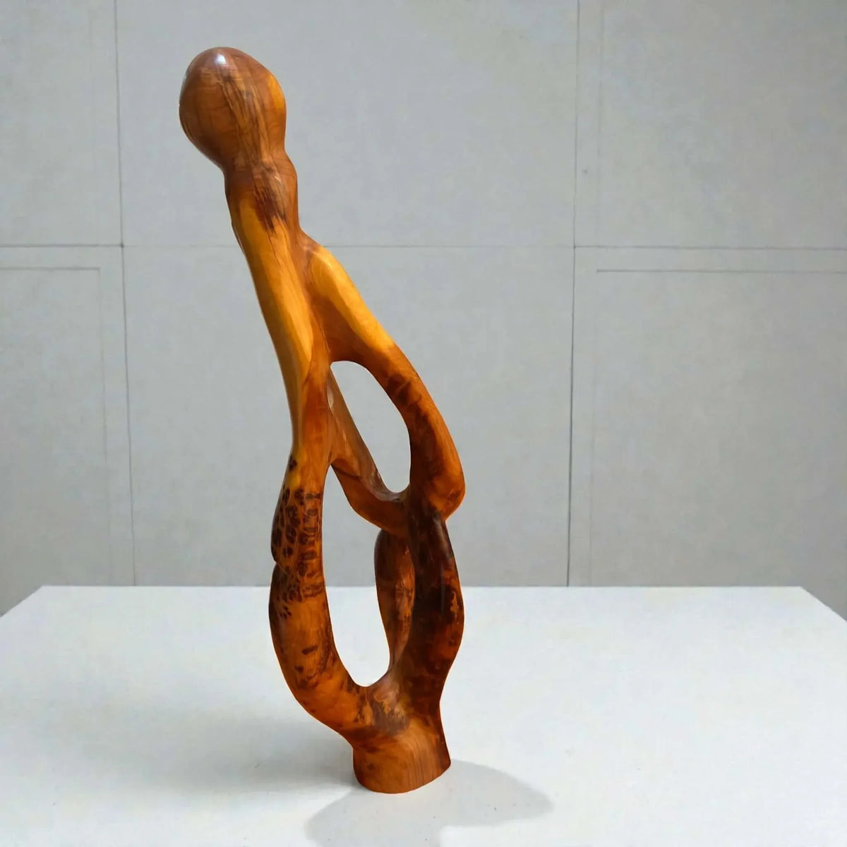Moroccan wooden shelf sculpture for office desk and entry table