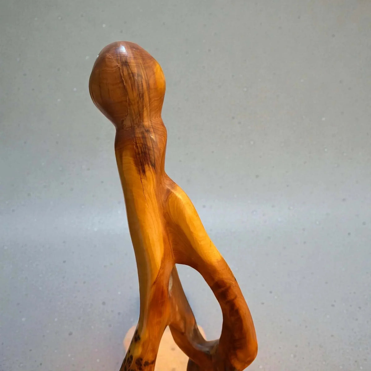 Natural wood shelf sculpture with organic artisan form