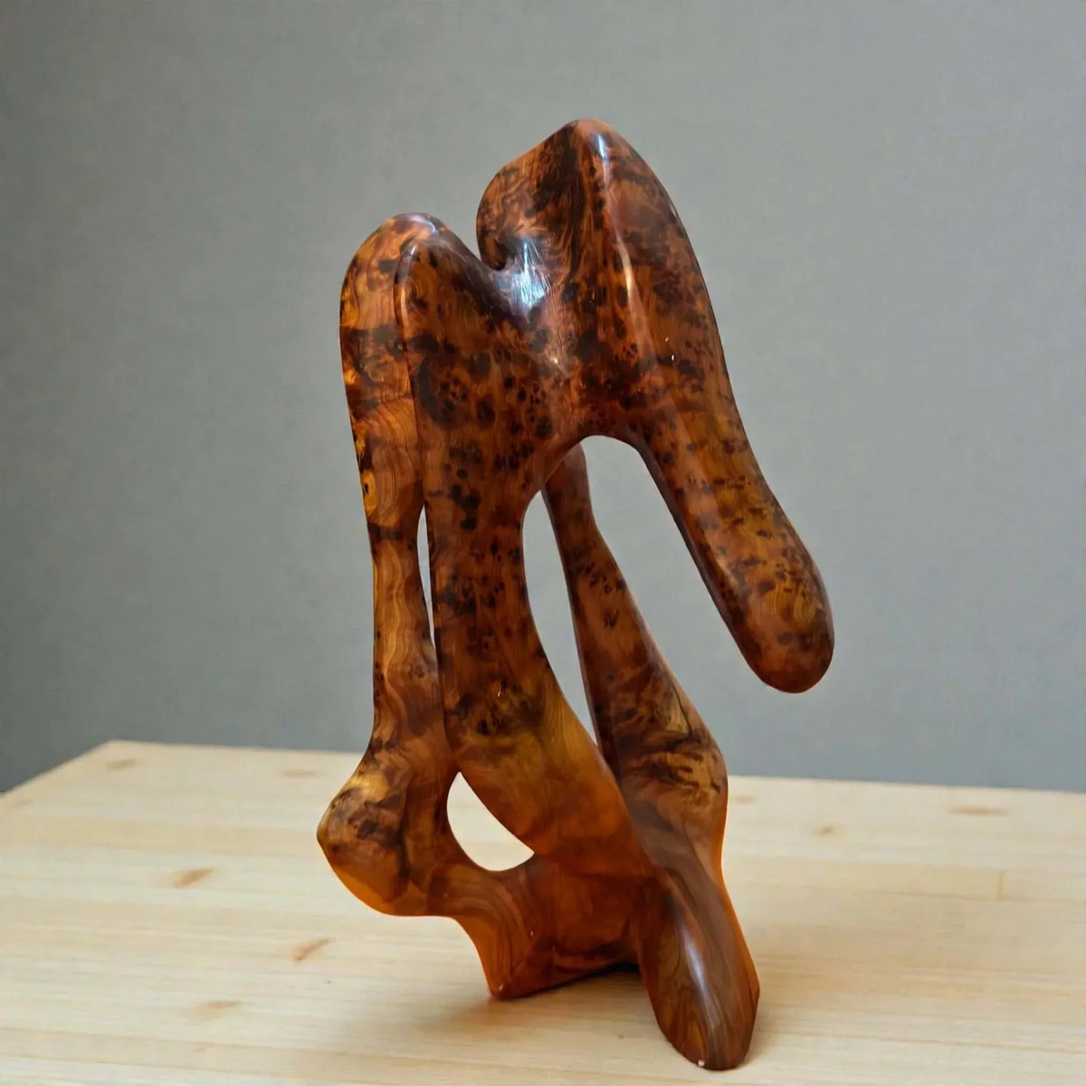 Handmade wood sculpture art for office and living room styling