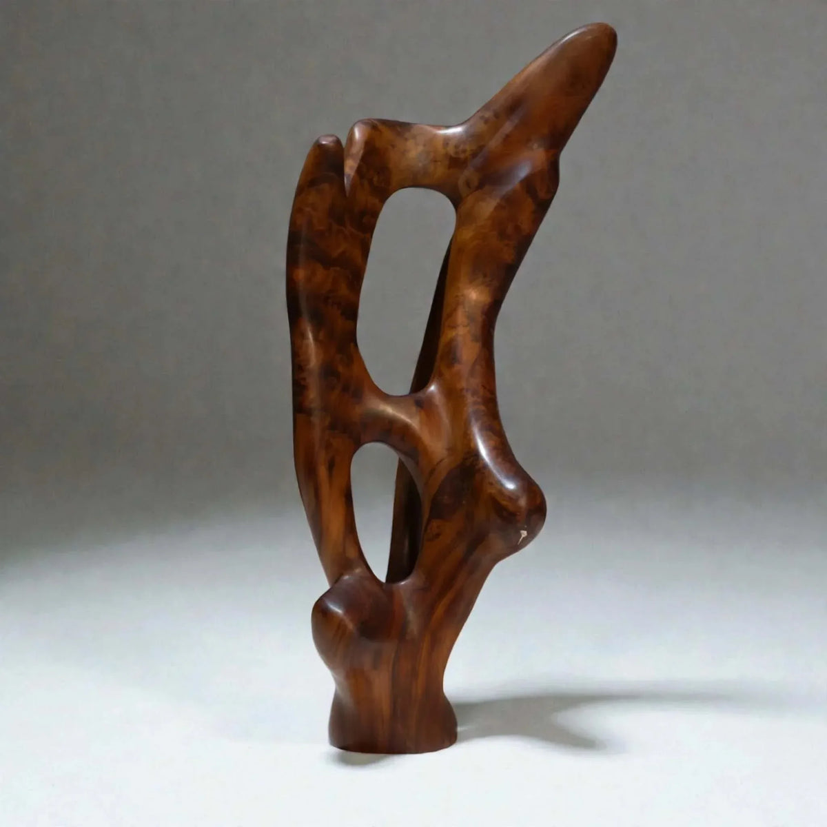 Hand-carved wooden sculpture handmade in Morocco for home decor