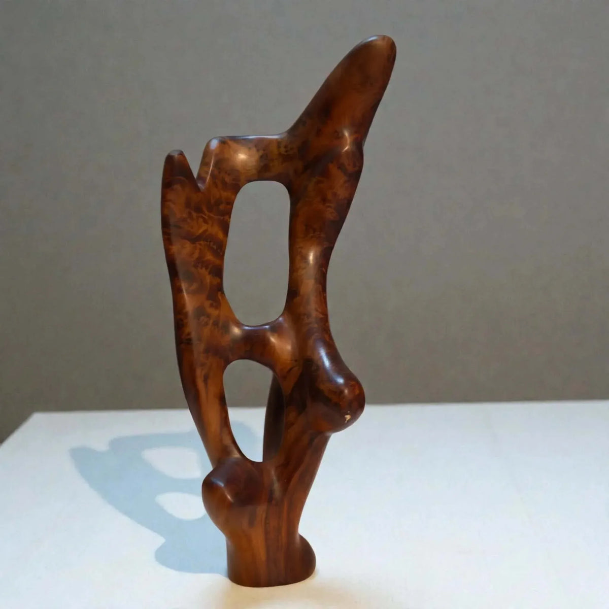 Handmade wooden sculpture hand carved for shelf decor