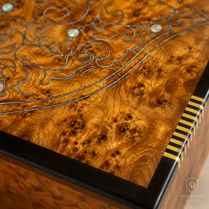 Lockable Jewelry Box – 20cm Moroccan Thuya Burl Box – additional view 3