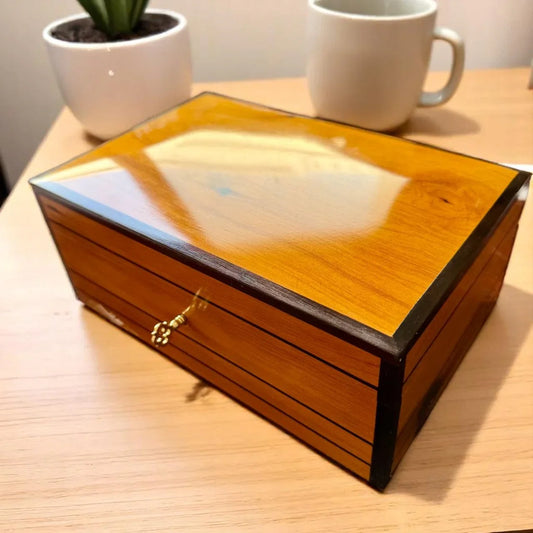 Jewelry Box – Luxury Lockable Wooden Organizer with Key & Keepsake Storage - AtlasMuseCrafts