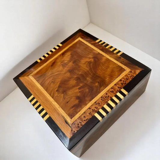 Set of 2 Jewelry Wooden Boxes – Handmade Thuya Burl Storage - AtlasMuseCrafts