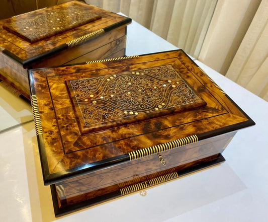 Large Jewellery Box lockable With Key - AtlasMuseCrafts