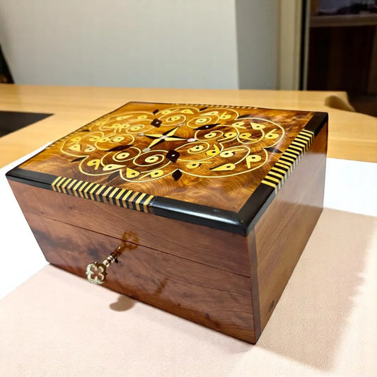 Luxury Handcrafted Wooden Jewelry Box Organizer - AtlasMuseCrafts