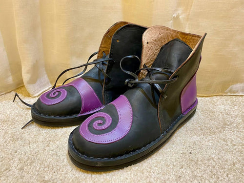 Medieval Viking Leather Shoes Handmade Renaissance Boots - AtlasMuseCrafts