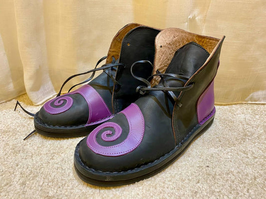 Medieval Viking Leather Shoes Handmade Renaissance Boots - AtlasMuseCrafts