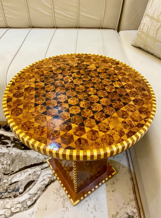 Moroccan Thuya Wood Coffee Table - AtlasMuseCrafts