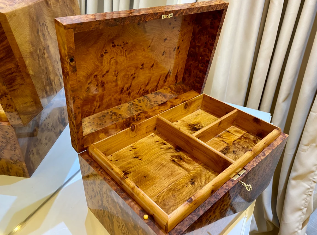 Big Moroccan jewellery Box burl thuya Box - AtlasMuse