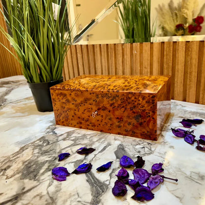 Jewellery Wooden Box, Burl Organizer with key Keepsake Box - AtlasMuseCrafts